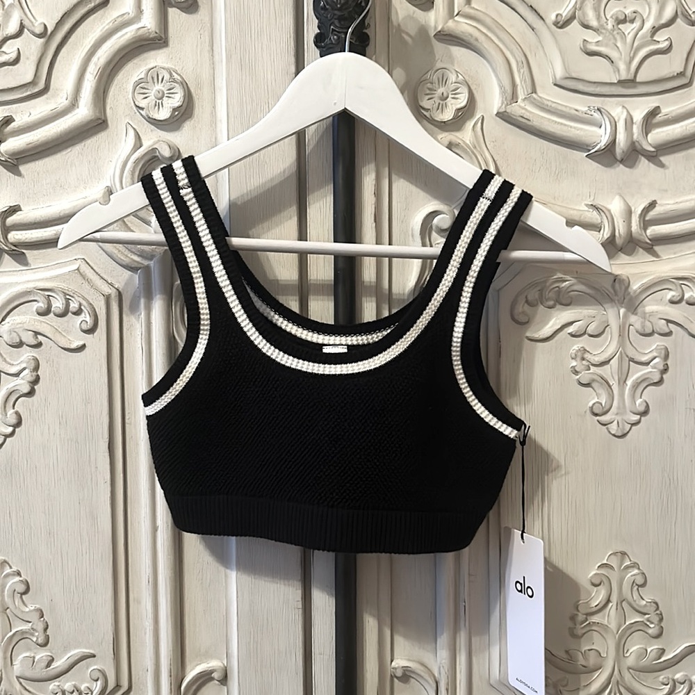 Alo Yoga Tennis Club Sweater Knit Bra Small